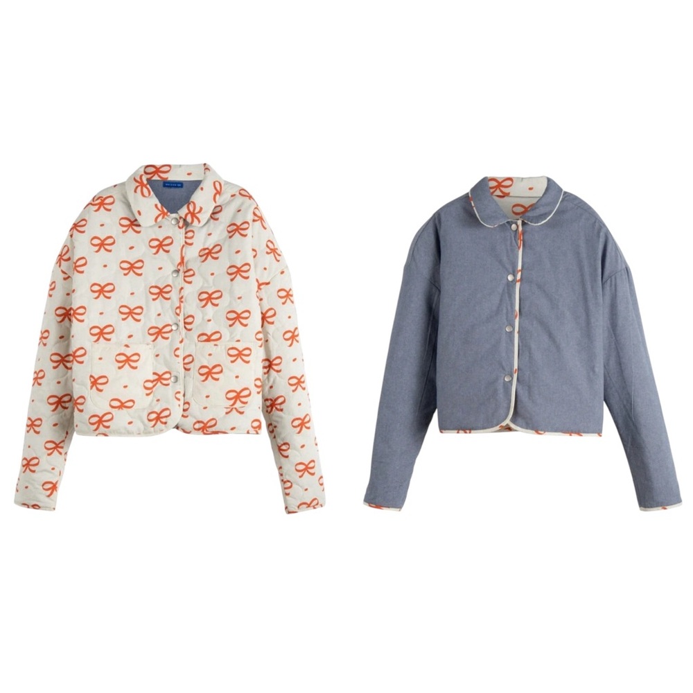 EUC Maison Me - Chandra Reversible Jacket, Chambray & Bows